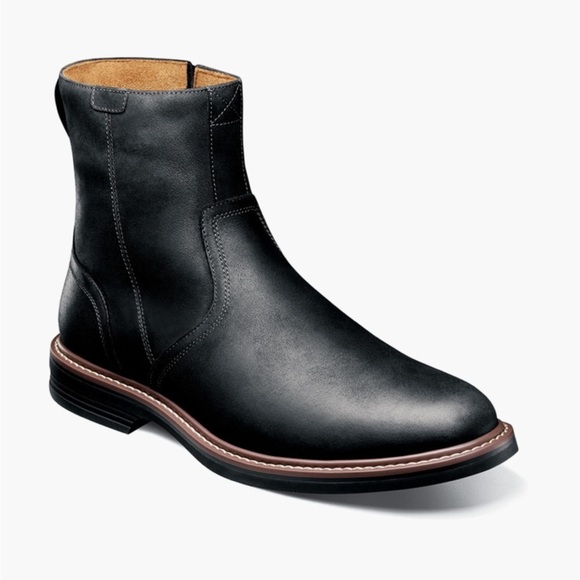 Florsheim Other - S73 NWT/NIB Florsheim NORWALK  Plain Toe Side Zip Boot Black 8.5